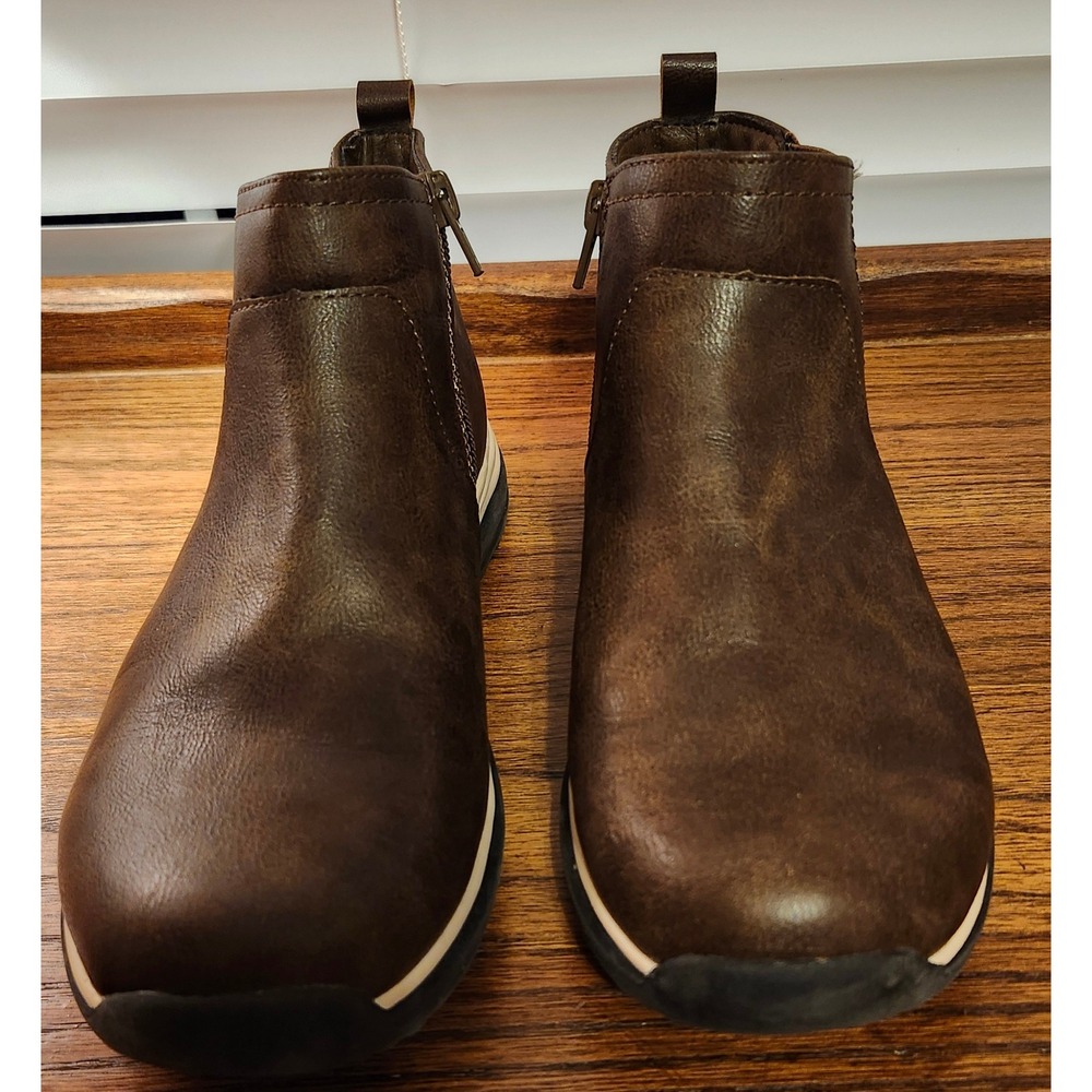 Baretraps Adelaide Dark Brown Ankle Boots Side Zip Comfort Booties Womens 7M
